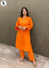 NZSC-1506 Stiched 2 Piece orange Co Ord Set Cotton